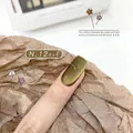 Professional olive green Maillard cat eye nail polish gel for autumn and winter wear - 12#