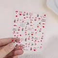 3D embossed Christmas nail stickers featuring Santa, reindeer and snowman designs. - Christmas Series (Aha-071)