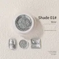 High-density sparkling silver platinum nail gel paste for professional nail art - Platinum Silver 01# (Silver)