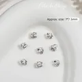 Heart-shaped nail art rhinestones with pearl accents, size 7x7.5mm - Small Heart Style (G-1377) / 1 Piece (7x7.5mm) / Clear