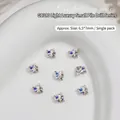 Exquisite mini butterfly nail art charms with zircon and pearl decorations, size 6.5x7mm - Small Butterfly Style (G-1380) / 1 Piece (6.5x7mm) / Aurora Color