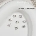 Sparkling silver butterfly nail art charms with pearls and crystals, size 6.5x7mm - Small Butterfly Style (G-1378)