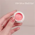 Sparkling pink mica shell nail gel polish with large sequins for Japanese nail art - 5 / Shell Mica Gel No.03