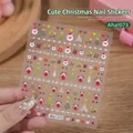 Sheet of festive Christmas-themed 3D nail art stickers with Santa and reindeer designs - Christmas Series (Aha-073)