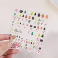 3D relief Christmas nail stickers with Santa Claus, snowman, and snowflake designs - Christmas Series (Aha-074)