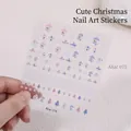 Cute 3D relief Christmas nail stickers featuring snowman and tree motifs for DIY art - Christmas Series (Aha-075)