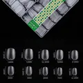 Size chart for 500pcs frosted round square false nail tips with 10 different sizes - Short Square Shape / 500 Pcs / Frosted