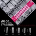 500pcs transparent long coffin nail tips set in 5 sizes for professional manicure - Long Coffin / 500 Pieces/Pack (5 Sizes) / Clear