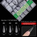 Clear long stiletto nail tips #8 size 408pcs set for manicure extension - Long Stiletto / #8 (Approx. 408 Pieces/Pack) / Frosted