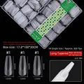 Professional transparent matte coffin nail tips for ultra-thin full or half cover extension - Long Coffin / #1 (Approx. 300 Pieces/Pack) / Frosted