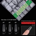 Professional size #7 frosted matte coffin nail tips extension, 408 pieces per box set - Long Trapezoid (7#) / 408 Pieces/Pack / Frosted