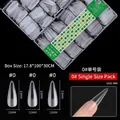 Extra thin size 0 clear long waterdrop shaped false nail tips for professional manicures - Long Water Drop Shape (0#) / 300 Pcs / Frosted