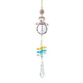 Attrape-soleil en cristal bonhomme de neige de Noël avec strass colorés pour jardin - Pendentif Attrape-Soleil Bonhomme de Neige