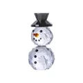 Statuetta di pupazzo di neve di Natale in cristallo sfaccettato con cappello - Pupazzo di Neve con Cappello Nero / 30x65mm