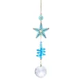 Élégant attrape-soleil étoile de mer bleue avec prismes suspendus pour décoration de jardin - Pendentif Attrape-Soleil Étoile de Mer