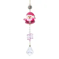 Attrape-soleil en cristal Père Noël rose carillon à vent décoration pour jardin extérieur - Pendentif Attrape-Soleil Père Noël