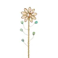 Detailed view of handmade sunflower suncatcher garden stake with amber crystal petals. - Sunflower / Finished (Length Approx 34cm) / Champagne