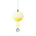 Acchiappasole dorato in metallo con forme geometriche e sfera di cristallo sfaccettata - Stile Sole Geometrico (LSGJ254)