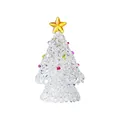 Elegant clear glass Christmas tree figurine with colorful beads and golden star - Christmas Tree / 43x73mm