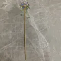 Elegant crystal sunflower suncatcher garden stake with sparkling green bead accents for pots - Sunflower / Finished (Length Approx 34cm) / AB Color