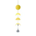 Acchiappasole dorato decorativo con fasi lunari in metallo e un prisma di cristallo lucente. - Stile Fasi Lunari (LSGJ254)