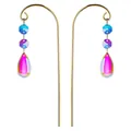 AB colorful crystal sun catcher garden stakes with iridescent teardrop pendants for plants - Water Drop / Single Piece