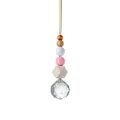 Acchiappasole fatto a mano con perline di legno colorate e sfera di cristallo sfaccettata - Stile A Perline in Legno