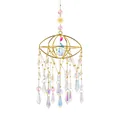 Atrapasol dorado colgante de cristal con marco de metal de platillo volante decoración jardín - Marco de Metal UFO / Dorado