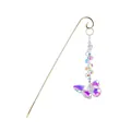 Elegant crystal butterfly suncatcher garden stake with golden metal hook - Butterfly / Approx. 30cm / AB Color