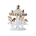 Exquisite glass carousel ornament with elegant gold-painted accents for holiday decor - Carousel / 55x71mm