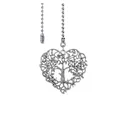 Elegant silver heart Tree of Life pull chain extension for ceiling fans and lamps - Heart Hollow Tree Of Life Style / 56cm Pull Chain