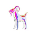 Statuetta di capra in vetro olografico iridescente per decorazione domestica zodiaco - 89*45*94mm / Aurora boreale