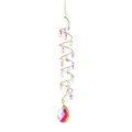 Atrapasol de cristal en espiral con prismas tallados y acabado de revestimiento AB - Colgante de Campanilla Giratoria / Longitud aprox 52cm
