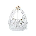 Elegant glass nativity scene figurine with gold accents for Christmas decor. - Nativity Scene - Half Circle / 56x50x75mm