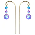 AB colorful faceted crystal sun catcher pendants with elegant golden metal garden stakes - Sun Flower Shape / Single Piece