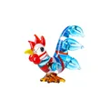 Handcrafted miniature glass rooster figurine with vibrant blue and red details for decor - 40*14*36.5mm (12.4g) / Lake Blue