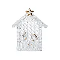 Exquisite clear glass nativity scene ornament with gold-traced star and Holy Family figures - 63x24x74mm