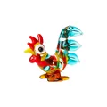 Handcrafted colorful glass rooster figurine for micro landscape home decoration - 40*14*36.5mm (12.4g) / Peacock Green