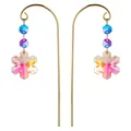 Iridescent AB crystal sun catcher stakes with snowflake pendants for garden decor - Large Snowflake Shape / Single Piece
