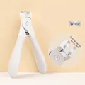 Professional white stainless steel nail clipper with wide 5mm jaw opening for thick nails - White