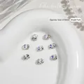Premium iridescent sparkling nail art rhinestones in irregular heart shape 6x8mm charm - Small Square Style (G-1390)