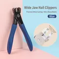 Professional heavy duty stainless steel nail nippers with large 5mm opening in blue - Blue