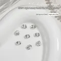 Small faceted clear crystal nail art rhinestones on white plate 6x8mm - Small Square Style (G-1391)