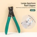 Professional heavy duty green stainless steel nail nipper with 5mm wide opening - Green
