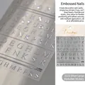 Silver 3D embossed alphabet nail stickers for elegant and stylish DIY manicure decor - Hot Stamping Silver Relief Alphabet Style / to 3222 Silvering