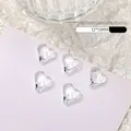 Elegant 12x13mm skewed heart shaped clear glass rhinestones for 3D nail art designs - Slanted Heart Style / 12*13mm / Clear