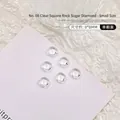 Transparent 8x8mm square faceted glass nail art rhinestone for decorative DIY manicures - Cushion Square Style / 8*8mm / Clear
