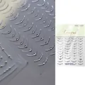 Elegante zilveren French nail art stickers met fonkelende steentjes minimalist - Zilverfolie Strass Franse Stijl (to 2979)