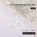 8x8mm flower shaped transparent glass crystal rhinestone for nail art decoration - Flower Style / 8*8mm / Clear