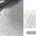 Premium 3D reliëf witte lint nagelstickers versierd met sprankelende mini strass steentjes - Strik Lint Strass Stijl (MS 301)